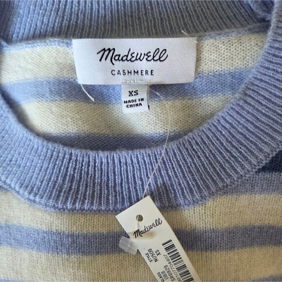 Madewell Striped Boxy Relaxed Fit Long Sleeve Casual Sweater Blue White Size XS - Picture 12 of 15